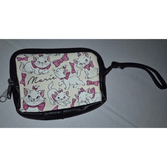 Disney Aristocats Marie Loungefly Small Double Section Zipper Wristlet Rare - Picture 2 of 5